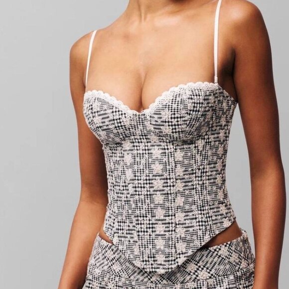 GUIZIO Genevieve Gingham Bustier/worn one time/XL - Picture 1 of 12